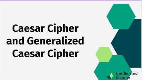 Caesar Cipher and Generalized Caesar Cipher