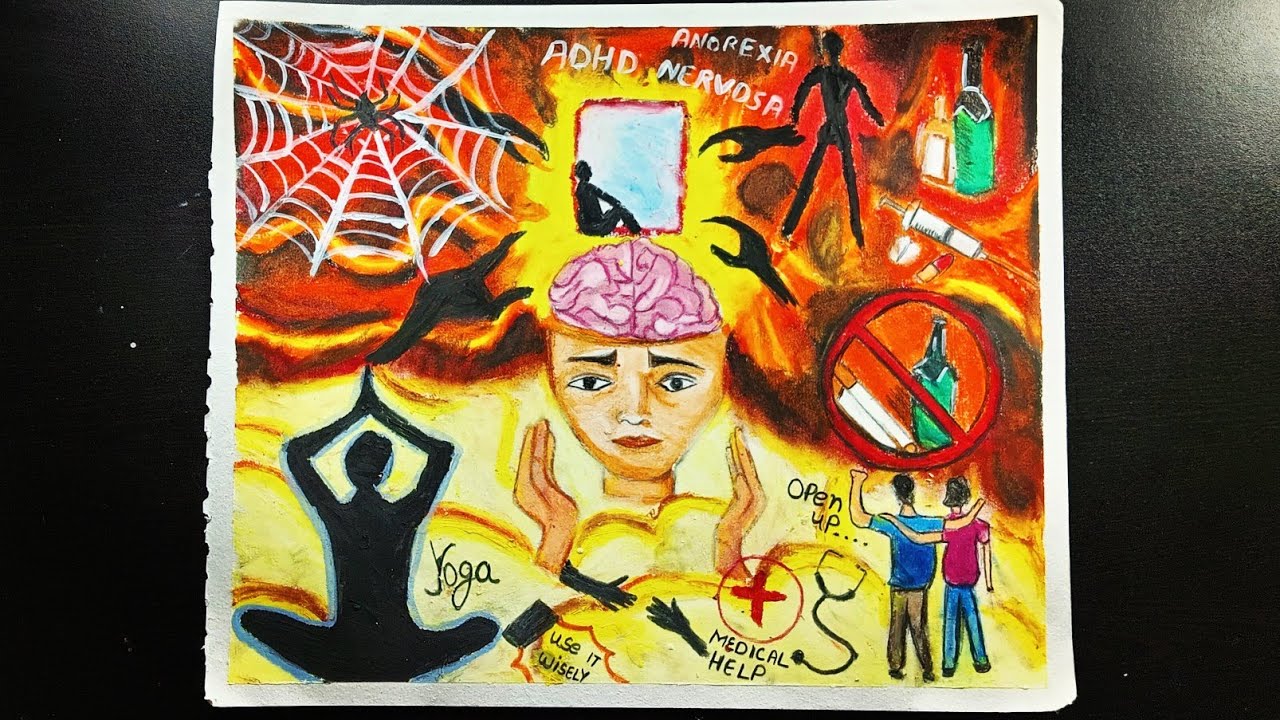 World Mental Health Day Drawing World Mental Health Day Poster