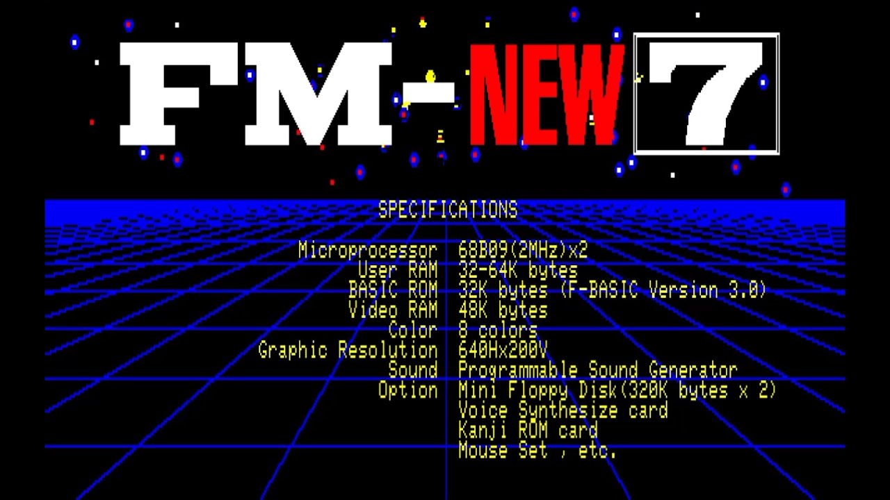 [FM-7] FM-NEW7 Demonstration Programs 1 and 2, and Game that came with the  FUJITSU FM-NEW7, 1984.