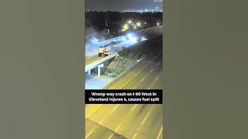 ODOT camera shows wrong-way crash on I-90 West in Cleveland