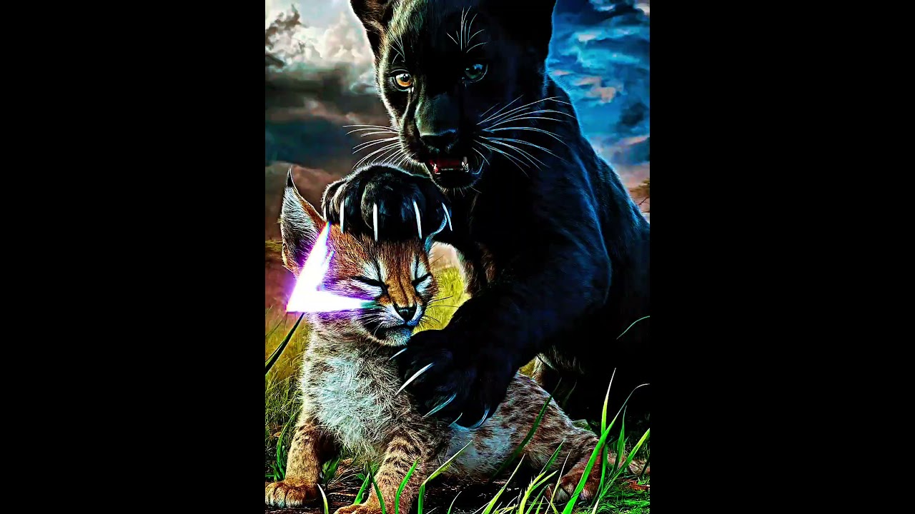 black panther cub vs Tiger cub 