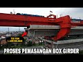 Proses Pemasangan Box Girder Proyek Pembangunan Kereta Cepat Jakarta Bandung