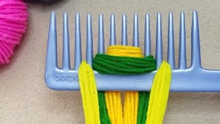 4 Superb Woolen Yarn flower making ideas with Hair Comb | Easy Sewing Hack