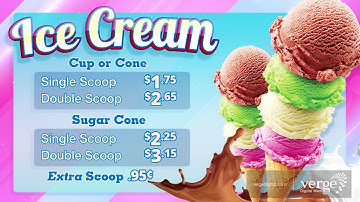 Ice Cream Menu Board Design