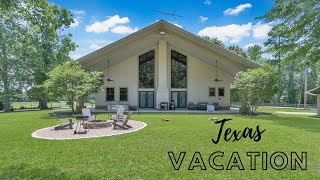 Aerial Tour of Texas Vacation Rental by Lake Livingston & Sam Houston National Forest