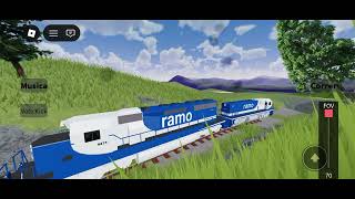 Locomotiva g22ub da numeração 4380 e sd40 rebocada