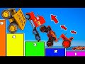 Crazy cars climb to highest level obstacle monster truck mcqueen mack tractor chewall colossus xxl