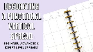 HOW TO DECORATE A FUNCTIONAL VERTICAL SPREAD | PLANNER TIPS | CLASSIC VERTICAL HAPPY PLANNER