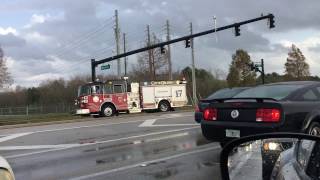 orlando fl fire engine 17 responding in !the rain 1/29/17