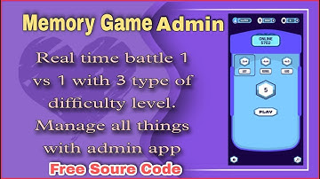 Memory Game Admin Panel Source Code | Real Time Battle Game Android Studio | MakeEasy