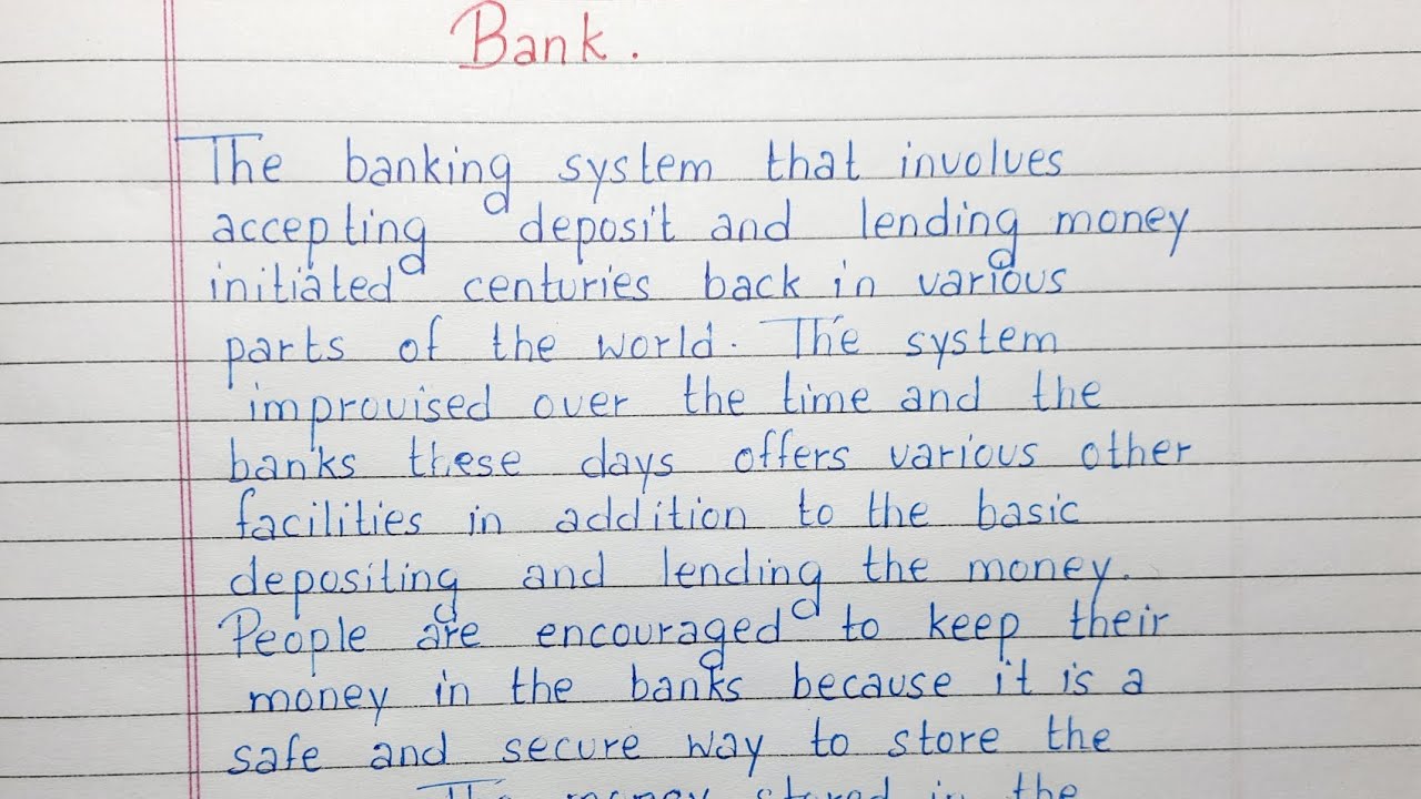 bank essay 10 lines
