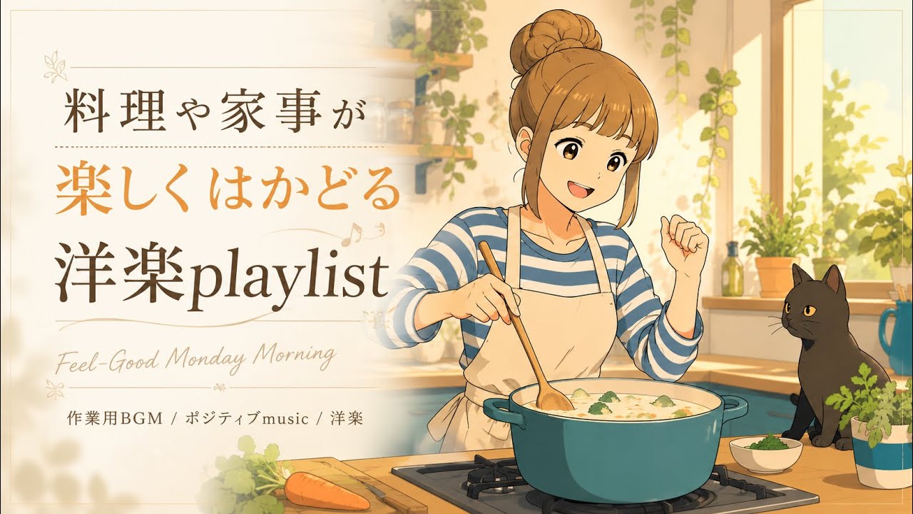 ✨【洋楽】料理や家事が楽しくはかどる洋楽playlist✨/Feel-Good Monday Morning/作業用BGM/ポジティブmusic