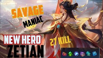 27 Kills + Maniac !! New Hero Zetian MLBB Gameplay || Powerfull Mageeee
