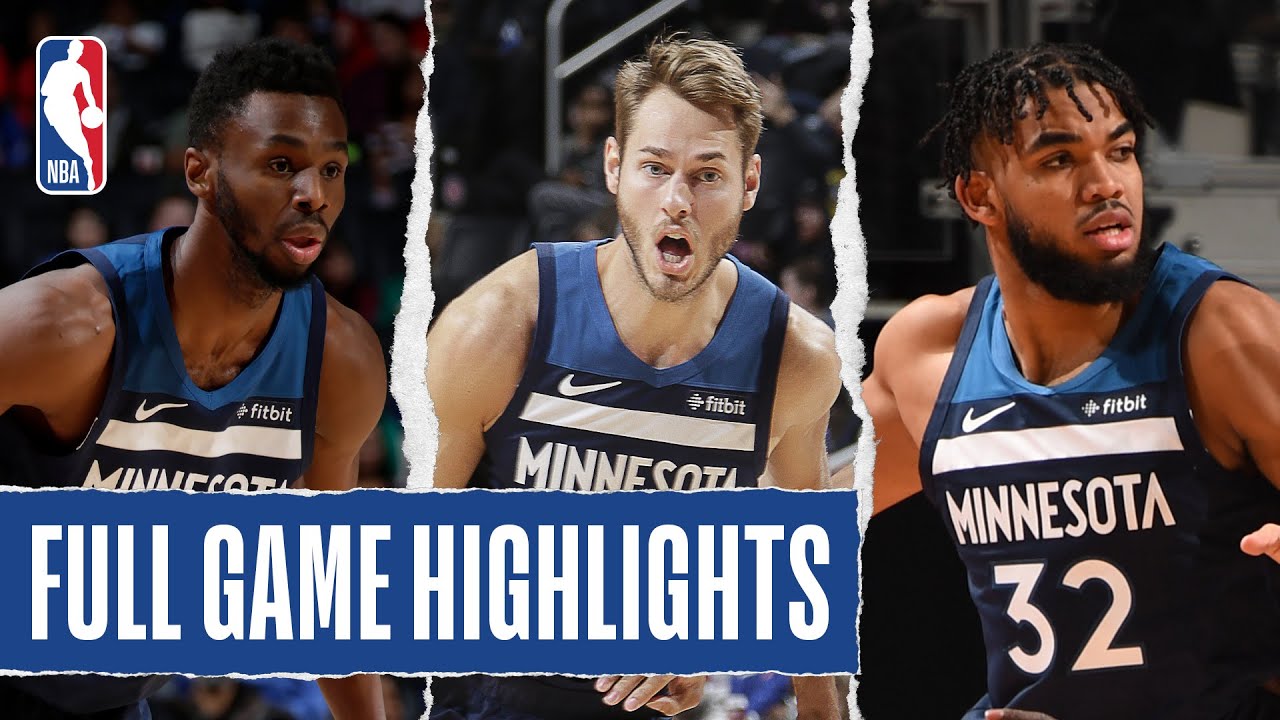 TIMBERWOLVES at PISTONS FULL GAME HIGHLIGHTS November 11, 2019