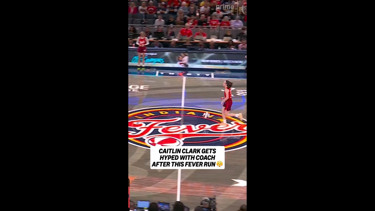 CAITLIN HYPE WITH COACH AFTER FEVER RUN