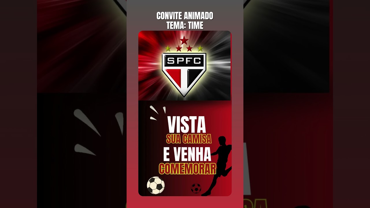 Convite Animado tema: Time de Futebol   