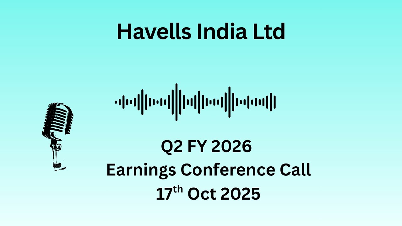 Havells India Ltd Q2 FY 2026 Earnings Conference Call - YouTube