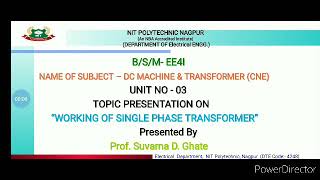 video 2 - CNE (22418) -unit 3 - working of single phase transformer