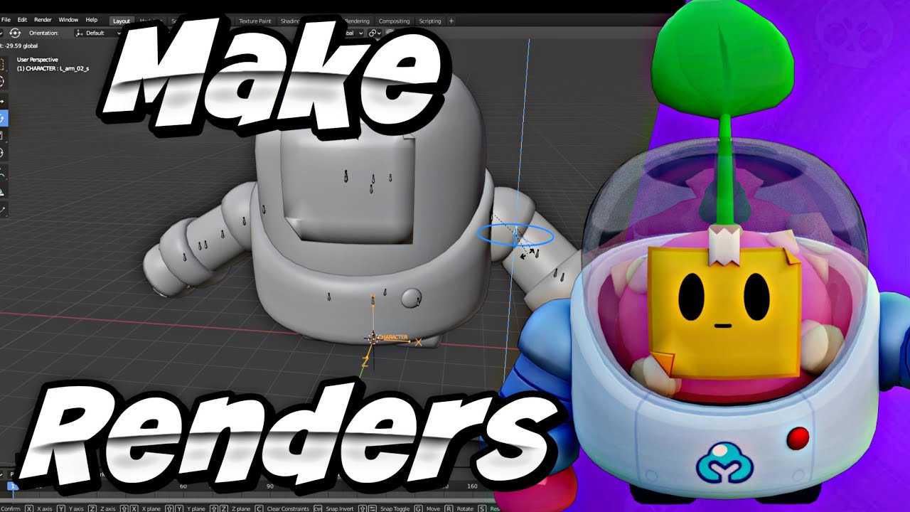 How To Make Brawl Stars 3d Renders Model Pack In Description Youtube - brawl stars 3d characters