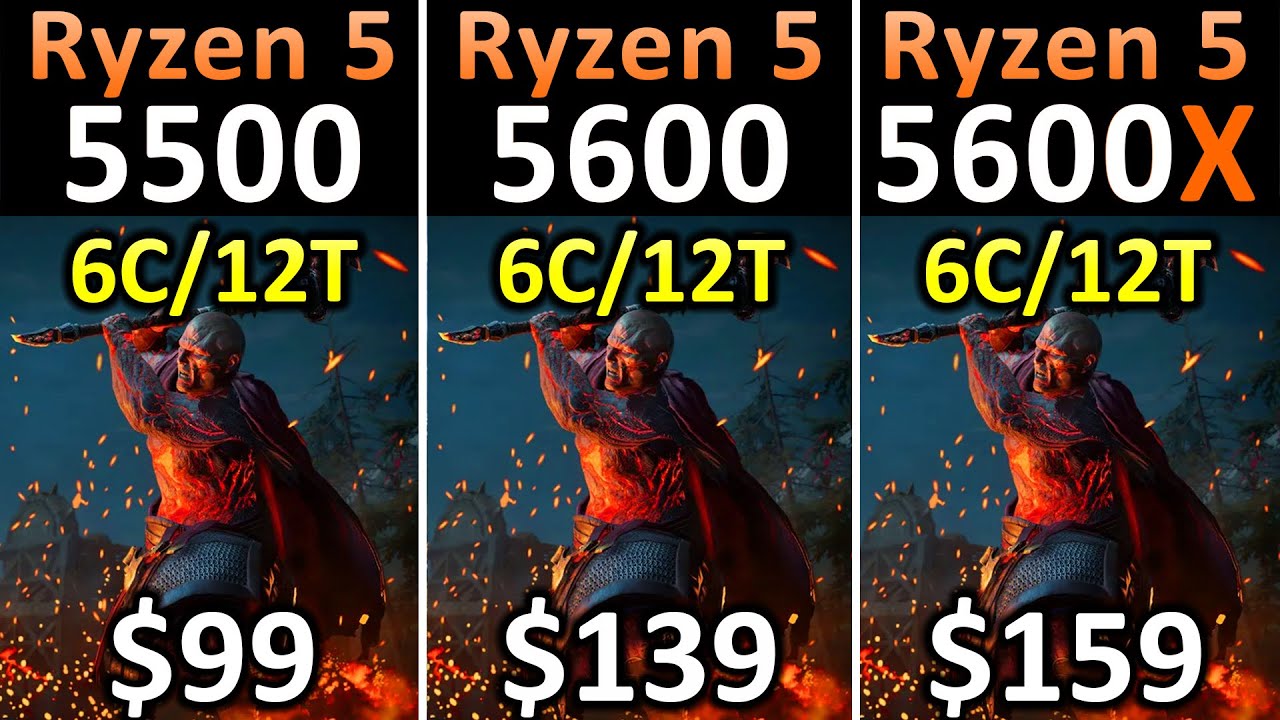 AMD RYZEN 5 5500 vs RYZEN 5 5600 vs RYZEN 5 5600X