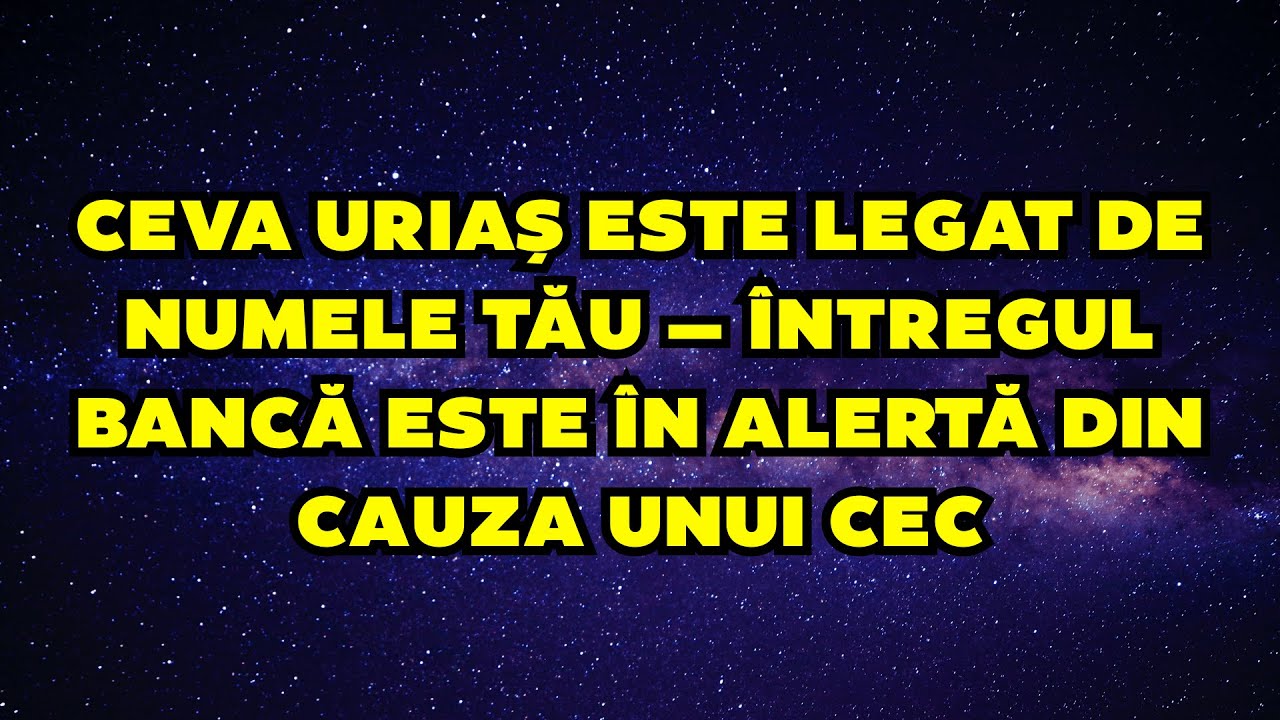 👉🚨 CEVA URIAȘ ESTE LEGAT DE NUMELE TĂU — ÎNTREGUL BANCĂ ESTE ÎN ALERTĂ DIN CAUZA UNUI CEC