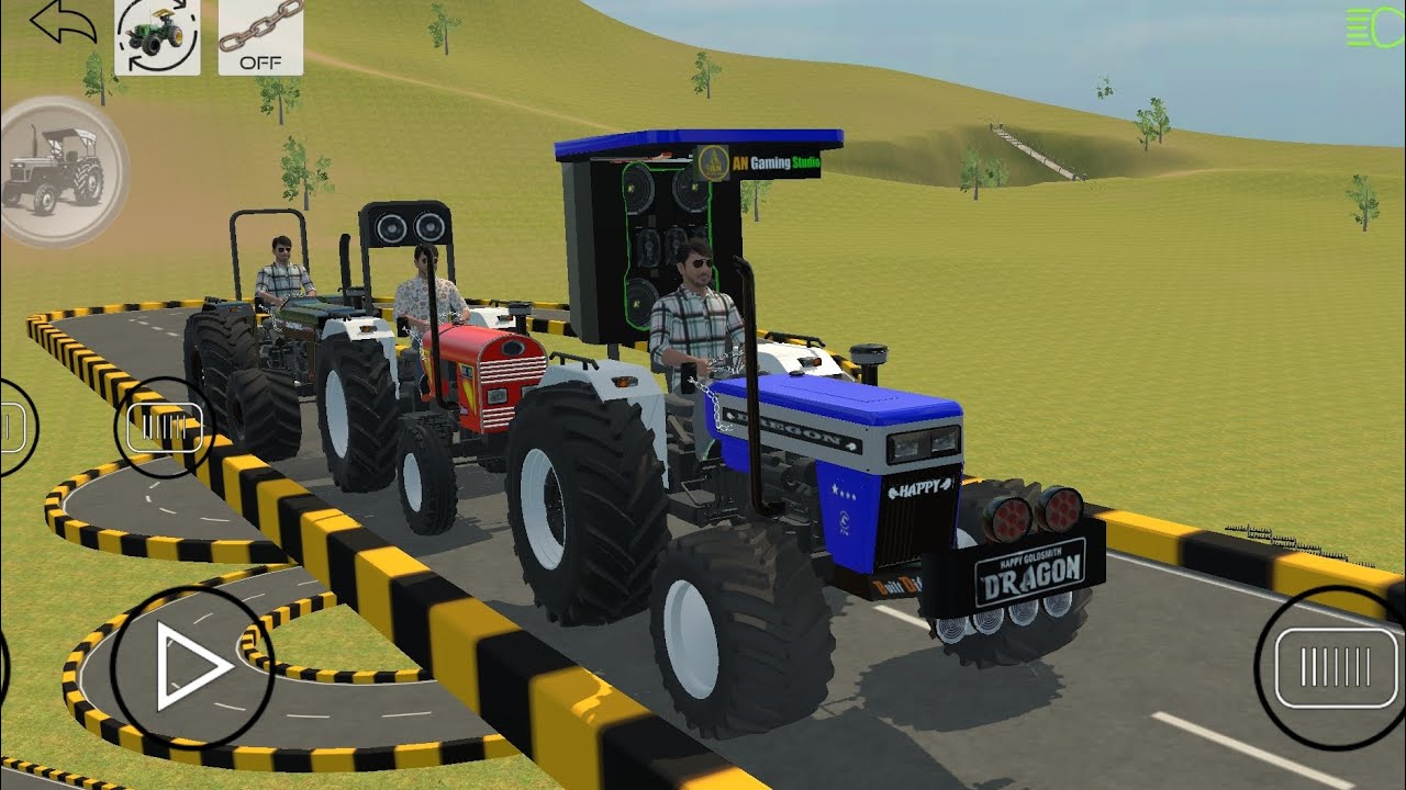 3 tractors driving 😎 Indian vehicles simulator 🎮 3D game 👿
