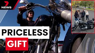 Heartwarming story behind son's reunion with his late dad's Harley | 7 News Australia