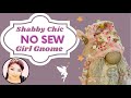 DIY Shabby Chic Girl Gnome / dollar tree no sew sock gnome / Leenys Shabby Tuesday / Beebeecraft