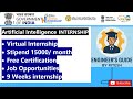 Artificial Intelligence Internship – ( 9 Weeks, ₹15,000/month) | Internship for college students