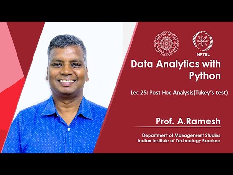 Lec  25, Post Hoc Analysis(Tukey’s test)