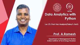 Lec  25, Post Hoc Analysis(Tukey’s test)