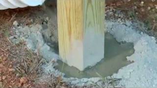 Learn how to set a post without mixing concrete with QuickCrete fast setting concrete.