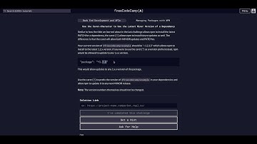 09 Use the Caret-Character to Use the Latest Minor Version - FreeCodeCamp - Backend Dev & APIs - NPM