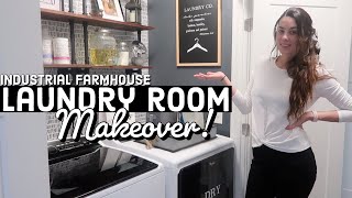 *LAUNDRY CLOSET MAKEOVER!(Small Laundry Room Organization) BEFORE + AFTER | Farmhouse Laundry Room