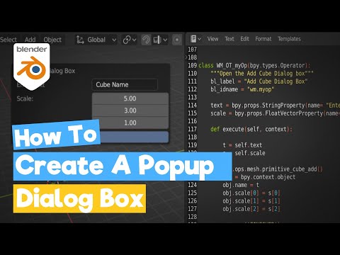 Blender Python Tutorial : Create a popup dialog box [learn python for beginners]