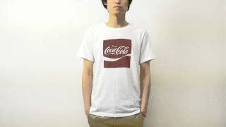 grn（ジーアールエヌ） コカコーラ プリントＴシャツ メンズ レディース 半袖Tシャツ コーラ ロゴＴシャツ Coca Cola ライセンス 企業 白 グレー GU421083Rmv141