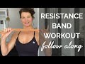Resistance band workout for women over 50 join me for full body warm up workout  stretch at home