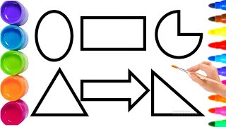 Shapes songs for kids and toddler 🎉💞 Drawing and painting for kids 🥸 learning color videos for kids☔