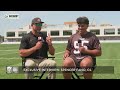 Spencer Fano and Joe Thomas hit it off! | Training Camp Insider