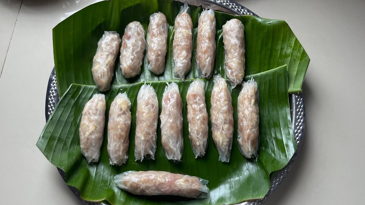 ทำไส้กรอกวุ้นเส้นกินเองง่ายๆห่อด้วยแผ่นแป้งเวียดนาม | แม่บ้านสดใส