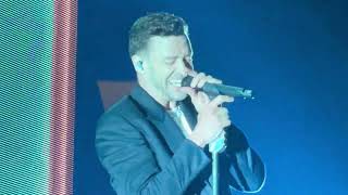 Justin Timberlake performs Drown on The Forget Tomorrow Tour in Vancouver on 4/29/24.