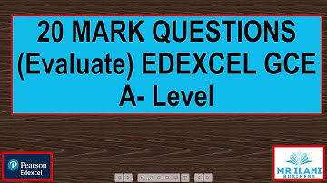 Edexcel Business GCE A Level 20 Mark Structure