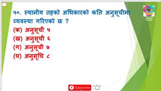 नेपालको वर्तमान संविधान २०७२ सँग सम्बन्धित प्रश्नहरु