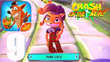 Crash Bandicoot on the run gameplay walkthrough PUNK COCO NEW SKIN part 9 ios / android