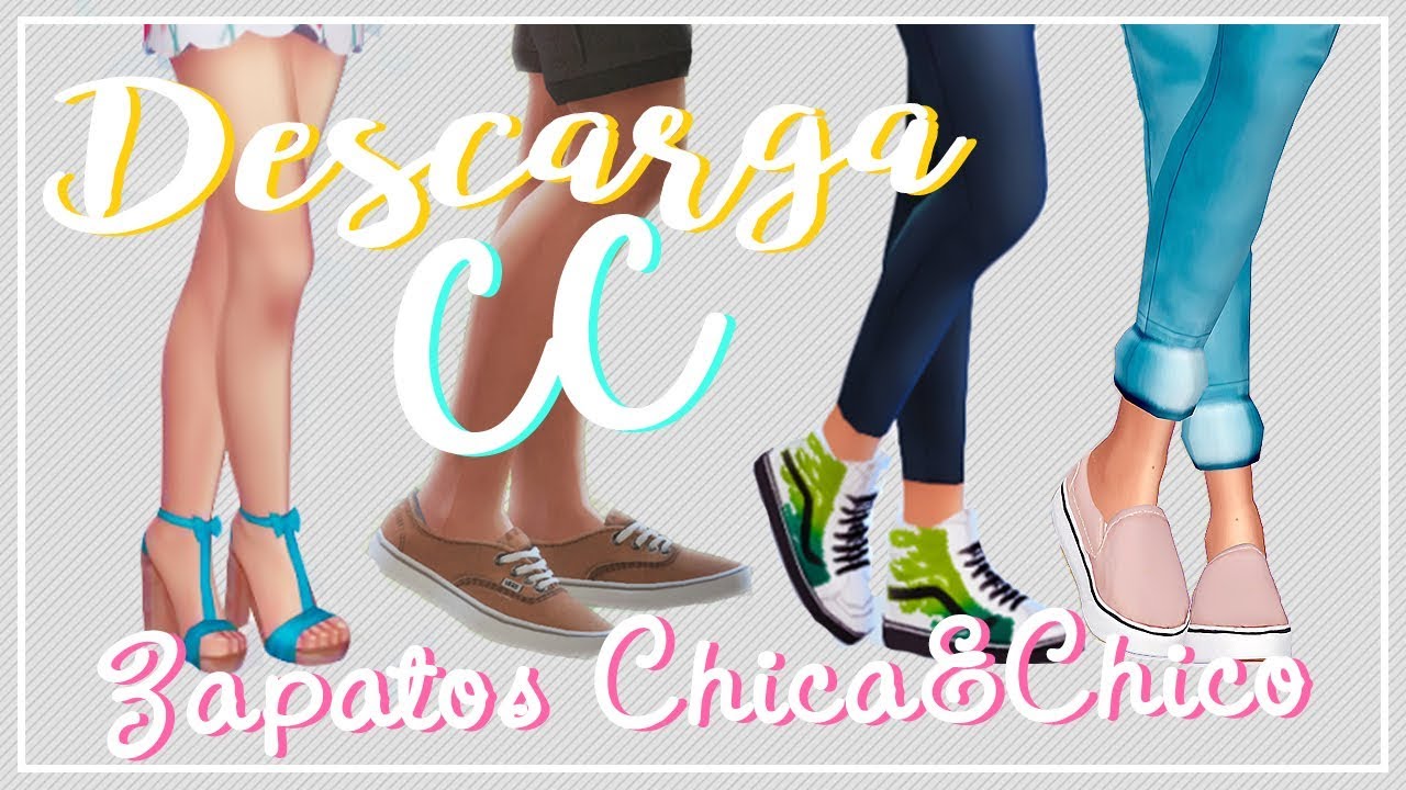 SIMS 4 CC ✽Descarga Zapatos Chica&Chico✽ - YouTube