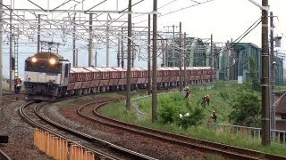 JR貨物 EF64-1027 専用貨物列車 (8785レ 大宮更新 ホキ2000形) 穂積駅 警笛
