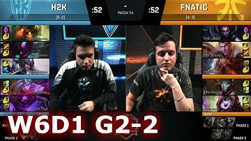 H2K Gaming vs Fnatic | Game 2 S7 EU LCS Spring 2017 Week 6 Day 1 | H2K vs FNC G2 W6D1 1080p