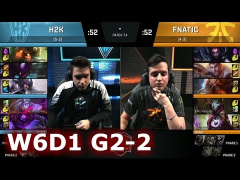 H2K Gaming vs Fnatic | Game 2 S7 EU LCS Spring 2017 Week 6 Day 1 | H2K vs FNC G2 W6D1 1080p