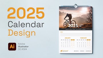 2025 Calendar Design In Adobe illustrator CC 2024 / Wall Calendar Design 2025