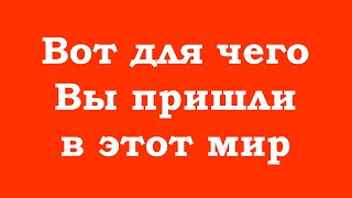 Вот для чего Вы пришли в этот мир